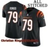 Black Home Embroidered Christian Ringo Cincinnati Bengals #79 Stitched Jersey