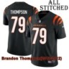 Black Home Embroidered Brandon Thompson Cincinnati Bengals #79 Stitched Jersey
