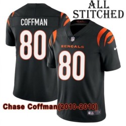 Black Home Embroidered Chase Coffman Cincinnati Bengals #80 Stitched Jersey