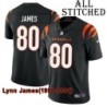Black Home Embroidered Lynn James Cincinnati Bengals #80 Stitched Jersey