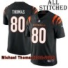 Black Home Embroidered Michael Thomas Cincinnati Bengals #80 Stitched Jersey