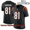 Black Home Embroidered Patrick Robinson Cincinnati Bengals #81 Stitched Jersey
