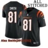 Black Home Embroidered Alex Smith Cincinnati Bengals #81 Stitched Jersey