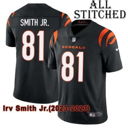 Black Home Embroidered Irv Smith Jr. Cincinnati Bengals #81 Stitched Jersey