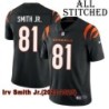 Black Home Embroidered Irv Smith Jr. Cincinnati Bengals #81 Stitched Jersey