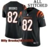 Black Home Embroidered Billy Brooks Cincinnati Bengals #82 Stitched Jersey