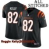 Black Home Embroidered Reggie Kelly Cincinnati Bengals #82 Stitched Jersey