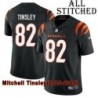 Black Home Embroidered Mitchell Tinsley Cincinnati Bengals #82 Stitched Jersey