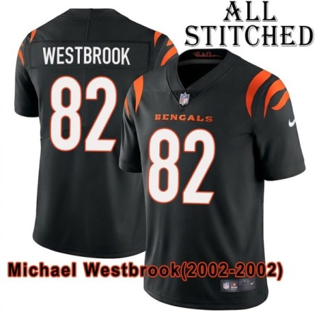 Black Home Embroidered Michael Westbrook Cincinnati Bengals #82 Stitched Jersey
