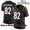 Black Home Embroidered Michael Westbrook Cincinnati Bengals #82 Stitched Jersey