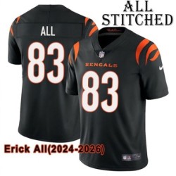 Black Home Embroidered Erick All Cincinnati Bengals #83 Stitched Jersey