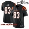 Black Home Embroidered Erick All Cincinnati Bengals #83 Stitched Jersey