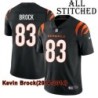 Black Home Embroidered Kevin Brock Cincinnati Bengals #83 Stitched Jersey