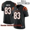 Black Home Embroidered Kendal Smith Cincinnati Bengals #83 Stitched Jersey
