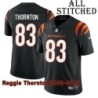 Black Home Embroidered Reggie Thornton Cincinnati Bengals #83 Stitched Jersey