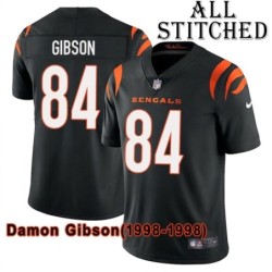 Black Home Embroidered Damon Gibson Cincinnati Bengals #84 Stitched Jersey