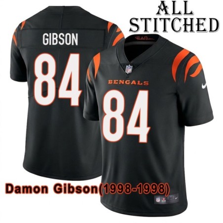 Black Home Embroidered Damon Gibson Cincinnati Bengals #84 Stitched Jersey