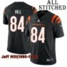 Black Home Embroidered Jeff Hill Cincinnati Bengals #84 Stitched Jersey