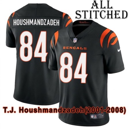 Black Home Embroidered T.J. Houshmandzadeh Cincinnati Bengals #84 Stitched Jersey