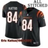 Black Home Embroidered Eric Kattus Cincinnati Bengals #84 Stitched Jersey