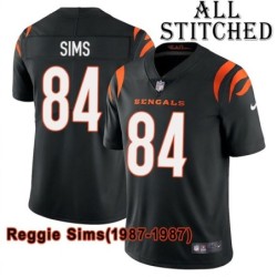 Black Home Embroidered Reggie Sims Cincinnati Bengals #84 Stitched Jersey
