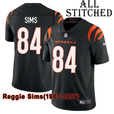 Black Home Embroidered Reggie Sims Cincinnati Bengals #84 Stitched Jersey