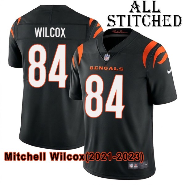 Black Home Embroidered Mitchell Wilcox Cincinnati Bengals #84 Stitched Jersey
