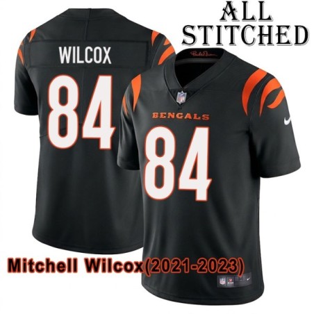 Black Home Embroidered Mitchell Wilcox Cincinnati Bengals #84 Stitched Jersey