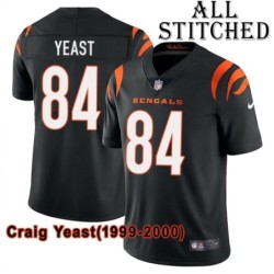 Black Home Embroidered Craig Yeast Cincinnati Bengals #84 Stitched Jersey