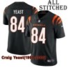 Black Home Embroidered Craig Yeast Cincinnati Bengals #84 Stitched Jersey