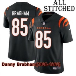 Black Home Embroidered Danny Brabham Cincinnati Bengals #85 Stitched Jersey