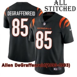 Black Home Embroidered Allen DeGraffenreid Cincinnati Bengals #85 Stitched Jersey