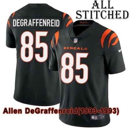 Black Home Embroidered Allen DeGraffenreid Cincinnati Bengals #85 Stitched Jersey