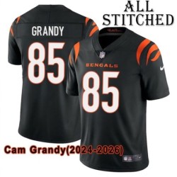 Black Home Embroidered Cam Grandy Cincinnati Bengals #85 Stitched Jersey