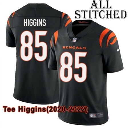 Black Home Embroidered Tee Higgins Cincinnati Bengals #85 Stitched Jersey
