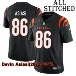 Black Home Embroidered Devin Asiasi Cincinnati Bengals #86 Stitched Jersey