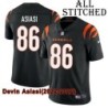 Black Home Embroidered Devin Asiasi Cincinnati Bengals #86 Stitched Jersey