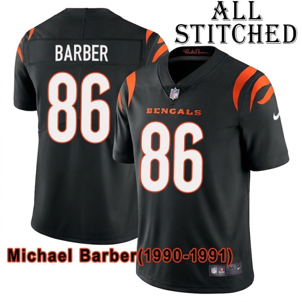 Black Home Embroidered Michael Barber Cincinnati Bengals #86 Stitched Jersey