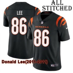 Black Home Embroidered Donald Lee Cincinnati Bengals #86 Stitched Jersey