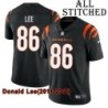 Black Home Embroidered Donald Lee Cincinnati Bengals #86 Stitched Jersey