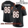 Black Home Embroidered John McDaniel Cincinnati Bengals #86 Stitched Jersey