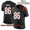 Black Home Embroidered Andre White Cincinnati Bengals #86 Stitched Jersey