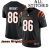 Black Home Embroidered James Wright Cincinnati Bengals #86 Stitched Jersey