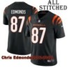 Black Home Embroidered Chris Edmonds Cincinnati Bengals #87 Stitched Jersey