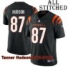 Black Home Embroidered Tanner Hudson Cincinnati Bengals #87 Stitched Jersey