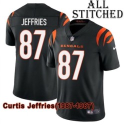 Black Home Embroidered Curtis Jeffries Cincinnati Bengals #87 Stitched Jersey