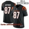 Black Home Embroidered Curtis Jeffries Cincinnati Bengals #87 Stitched Jersey