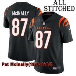 Black Home Embroidered Pat McInally Cincinnati Bengals #87 Stitched Jersey