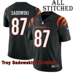 Black Home Embroidered Troy Sadowski Cincinnati Bengals #87 Stitched Jersey