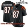 Black Home Embroidered Kelley Washington Cincinnati Bengals #87 Stitched Jersey